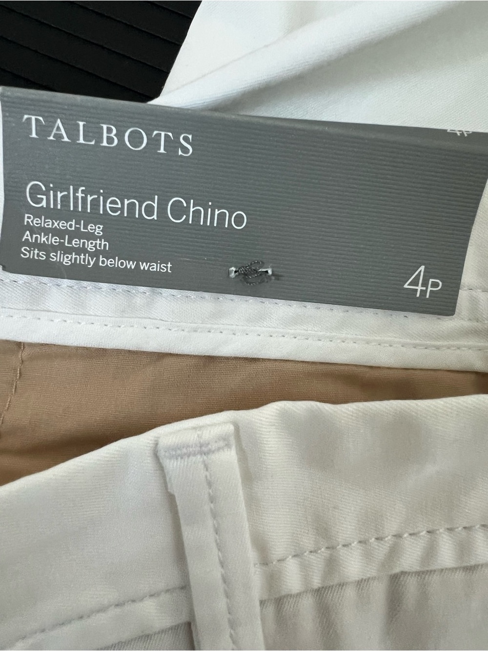 NWT Talbots Girlfriend Supersoft Chino Pants 4 Petite Ankle Length White Relaxed - Picture 5 of 14